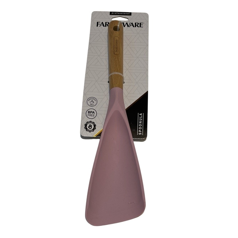 Spoonula Farberware Beechwood and Silicone Spoonula, 11.5 Inch Heat-Resistant